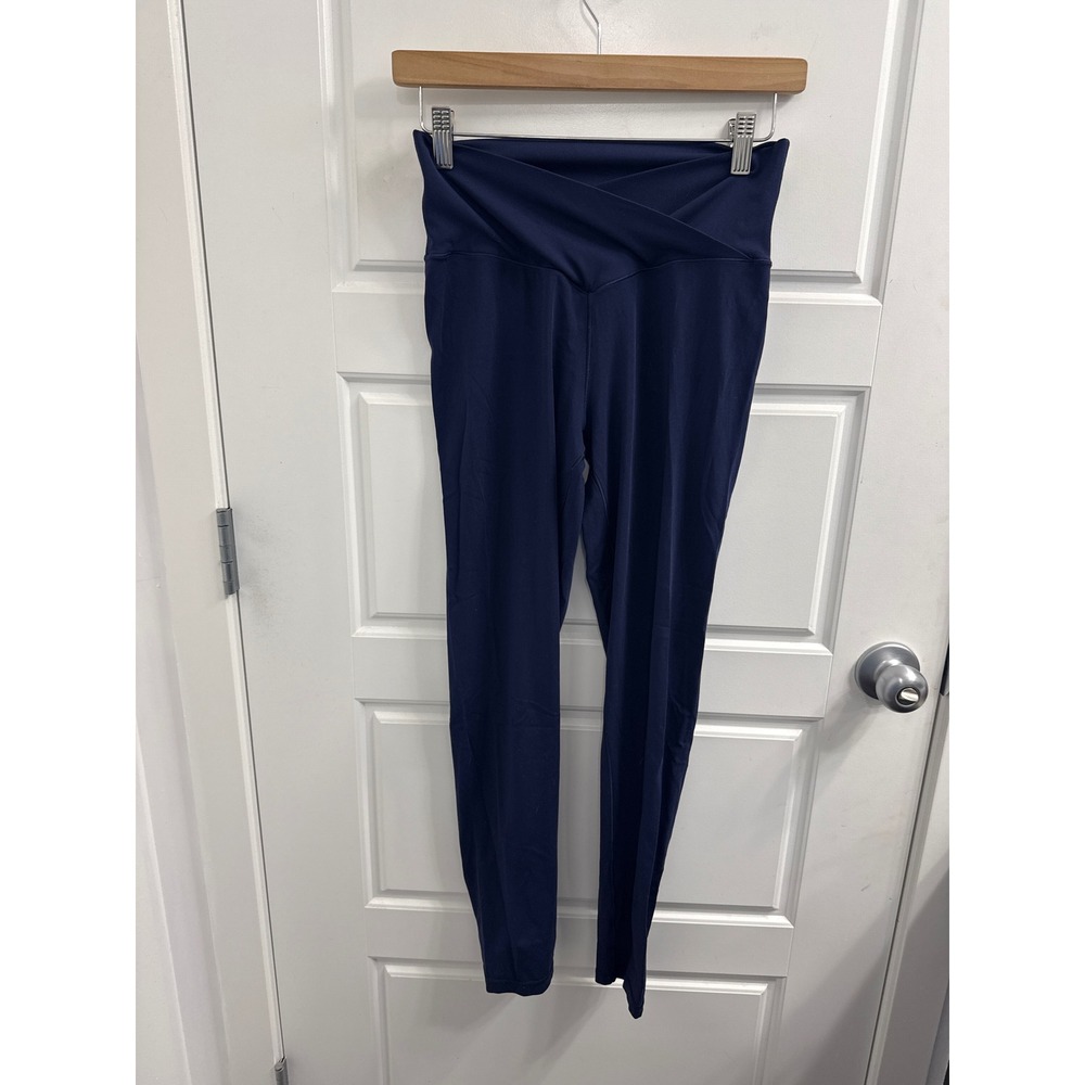 3/$30 Aerie Offline Real Me Crossover Leggings Navy Blue High Rise 7/8 Length L